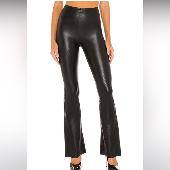 Commando Faux Leather Flared Pant in Black size small - Picture 4 of 9